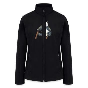 MENGLAN🐼Giant Panda - Women’s Soft Shell Jacket - black - Front