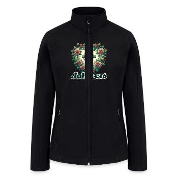 John 3:16 - Women’s Soft Shell Jacket - black - Front