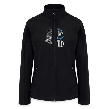 An enchanting black and white line illustration - Women’s Soft Shell Jacket - black - Front