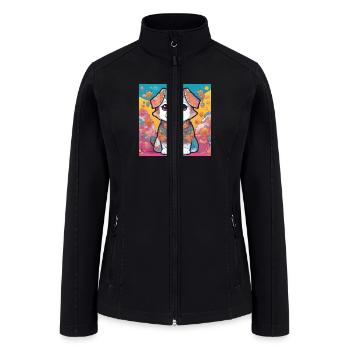 Handsom Cute Dog - Women’s Soft Shell Jacket - black - Front