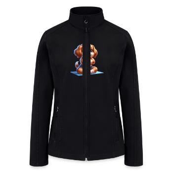 Funny Dog Yoga Pose Lover Namaste Fitness Yoga Pet - Women’s Soft Shell Jacket - black - Front