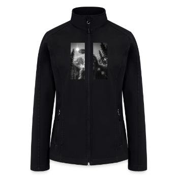 Graphic Bigfoot Sasquatch Selfie - Women’s Soft Shell Jacket - black - Front