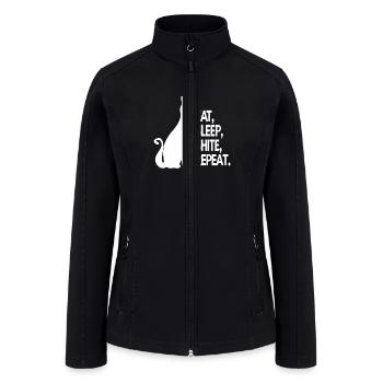Funny cat quote designs - Women’s Soft Shell Jacket - black - Front