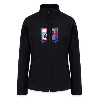 Hotdog Sandwich in TV Screen - Women’s Soft Shell Jacket - black - Front