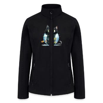 Funny Cat - Women’s Soft Shell Jacket - black - Front
