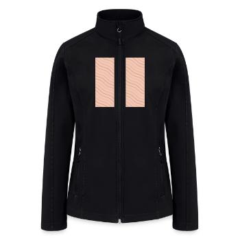 Peach and Brown Wavy Line Pattern Design - Women’s Soft Shell Jacket - black - Front
