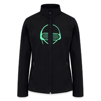 DJ Alien Extraterrestrial Face Head Music Party - Women’s Soft Shell Jacket - black - Front