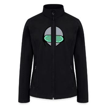 DJ Alien Extraterrestrial Face Head Music Party - Women’s Soft Shell Jacket - black - Front