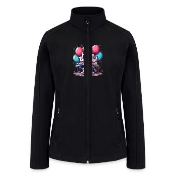 Birthday Bliss: Celebrate in Style with Our Happy - Women’s Soft Shell Jacket - black - Front