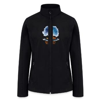 Glowing Campfire Under Starry Night - Women’s Soft Shell Jacket - black - Front