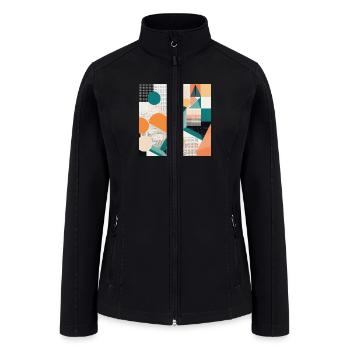 Minimalist Geometric Design with Depth Illusion - Women’s Soft Shell Jacket - black - Front