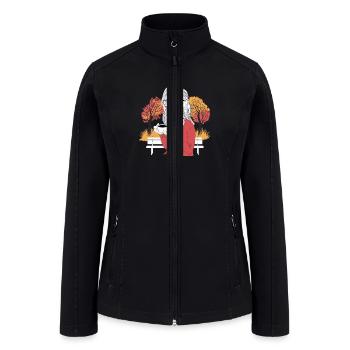 Woman In Autumn Landscape - Women’s Soft Shell Jacket - black - Front