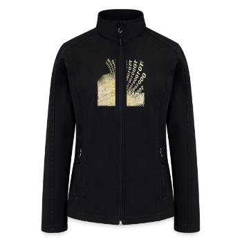 Glitch Art Geodesy – Digital Binary Map Design - Women’s Soft Shell Jacket - black - Front