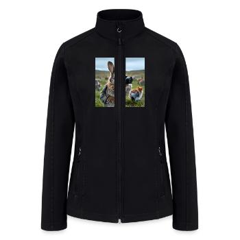 "Snap-Happy Bunny – Capture the Moment - Women’s Soft Shell Jacket - black - Front