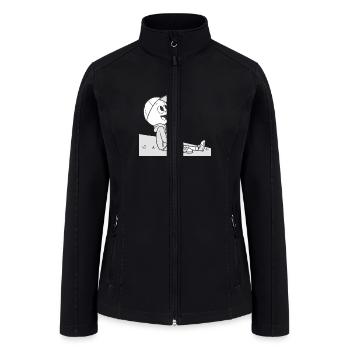 create a minimalistic cartoon - Women’s Soft Shell Jacket - black - Front