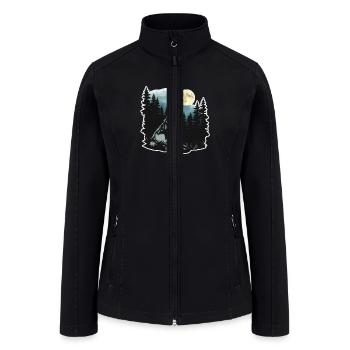 Wolf Howling At Moon - Women’s Soft Shell Jacket - black - Front