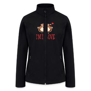 I think I`m in love A cute funny lovely squirrel - Women’s Soft Shell Jacket - black - Front