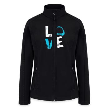 i love sharks funny shark design - Women’s Soft Shell Jacket - black - Front