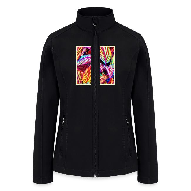 Striped Neon Leaves Design