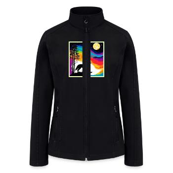 Wolf Moon Howl Art - Women’s Soft Shell Jacket - black - Front
