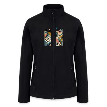 Dynamic Abstract Mountains T-Shirt - Women’s Soft Shell Jacket - black - Front