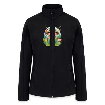 Jungle Explorer Child with Binoculars - Women’s Soft Shell Jacket - black - Front