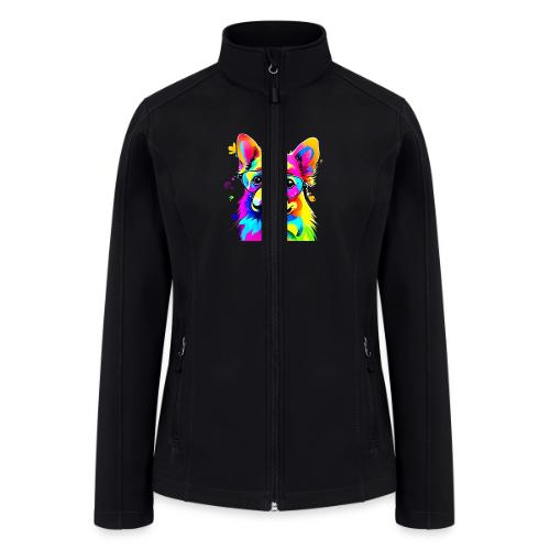 Vibrant Pup: Abstract Dog Art - Women’s Soft Shell Jacket