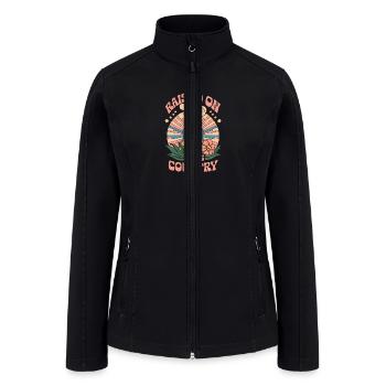 Country Concert 90's Country Music Cowgirl - Women’s Soft Shell Jacket - black - Front