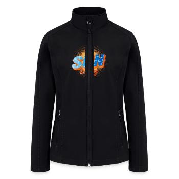 Typography with solar cells and a shining sun - Women’s Soft Shell Jacket - black - Front