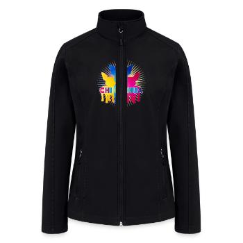 Colorful Chihuahua Silhouettes with Lettering - Women’s Soft Shell Jacket - black - Front