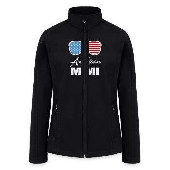American Mimi Sunglass USA Flag 4th of July Gifts - Women’s Soft Shell Jacket - black - Front