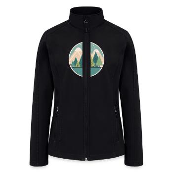 Winter Trees Mountains Landscape - Women’s Soft Shell Jacket - black - Front