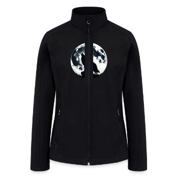 Wolf Howling At Moonlight - Women’s Soft Shell Jacket - black - Front