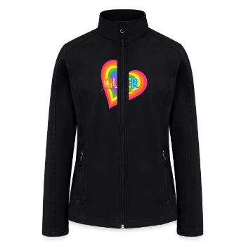Queer Typo for Pride Month Equal Rights LGBTQ - Women’s Soft Shell Jacket - black - Front