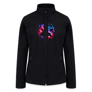 Cool Hippopotamus Galaxy Space Art - Women’s Soft Shell Jacket - black - Front