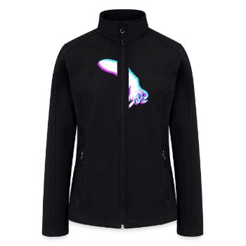Octopus 3D Illusion Design cool blue red cyan pink - Women’s Soft Shell Jacket - black - Front