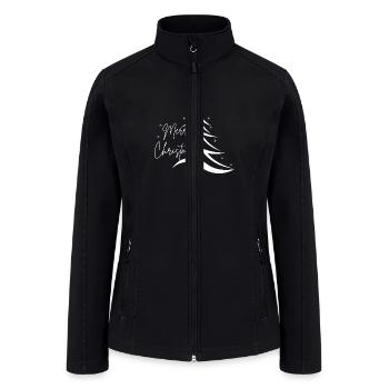 Merry Christmas,Christmas tree design - Women’s Soft Shell Jacket - black - Front
