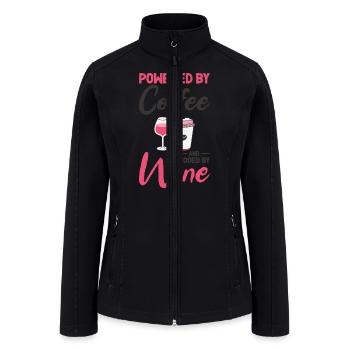Coffee Wine Drinking Caffeinated Wine Drinker - Women’s Soft Shell Jacket - black - Front