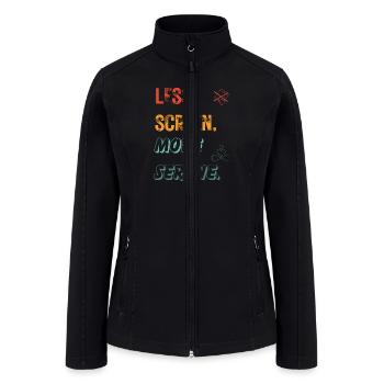 Less Screen More Serene v2 - Women’s Soft Shell Jacket - black - Front