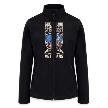 Americans USA Veteran Dad Grandpa Gift Ideas - Women’s Soft Shell Jacket - black - Front