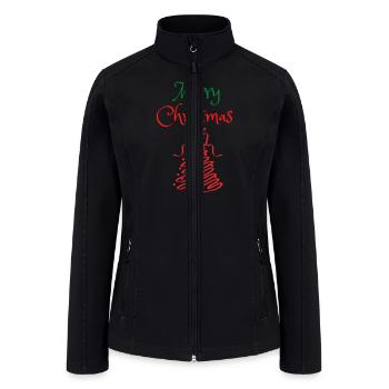 Santa Christmas merry Christmas Christmas tree - Women’s Soft Shell Jacket - black - Front