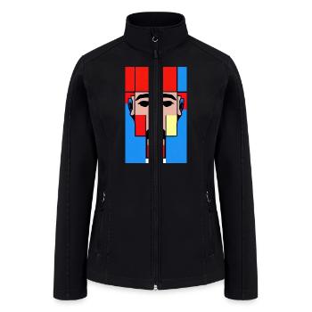 Abstract Face - Women’s Soft Shell Jacket - black - Front