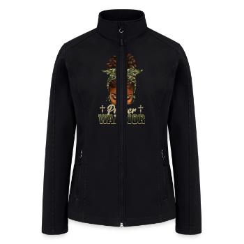 Praying Black Woman Afro Christian - Women’s Soft Shell Jacket - black - Front