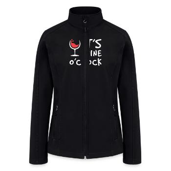 Cocktail Its Wine Clock Wine - Women’s Soft Shell Jacket - black - Front