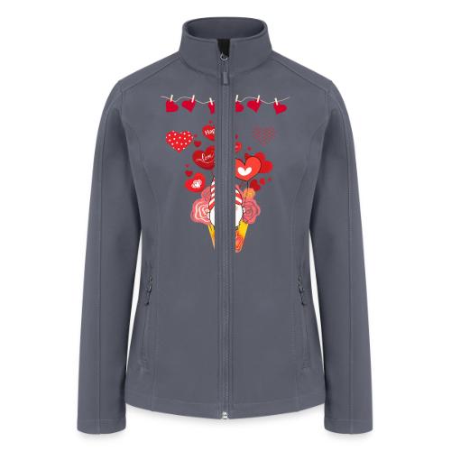 Design wrapped in love hearts, vibrating in love. - Women’s Soft Shell Jacket