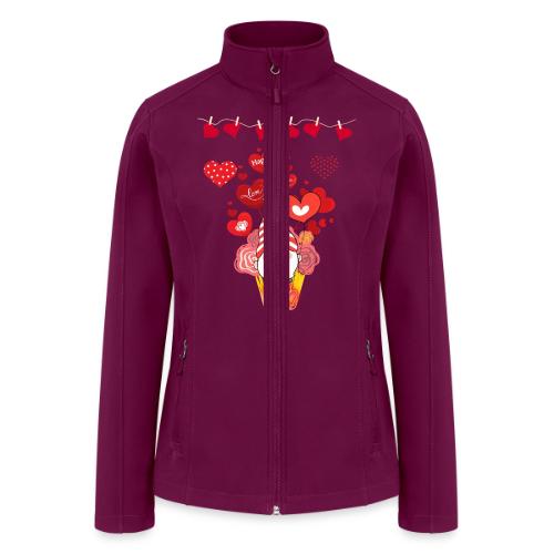 Design wrapped in love hearts, vibrating in love. - Women’s Soft Shell Jacket
