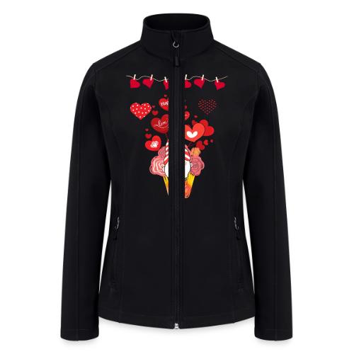 Design wrapped in love hearts, vibrating in love. - Women’s Soft Shell Jacket