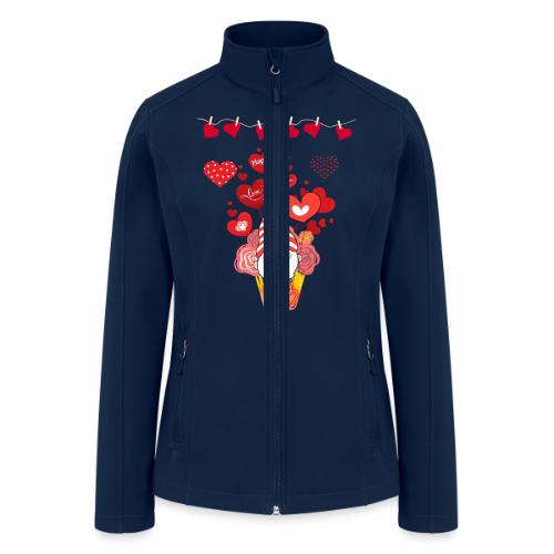 Design wrapped in love hearts, vibrating in love. - Women’s Soft Shell Jacket