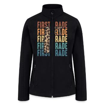 Back To School First Grade - Women’s Soft Shell Jacket - black - Front