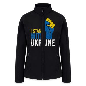 I stand with Ukraine Anti Putin - Women’s Soft Shell Jacket - black - Front